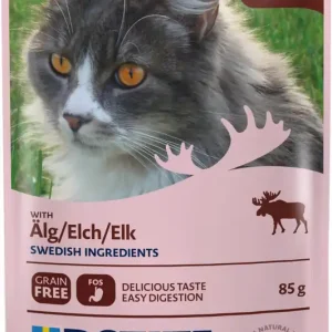 Neue Kollektion Bozita Häppchen in Gelee mit Elch 85 Gramm Katzennassfutter
